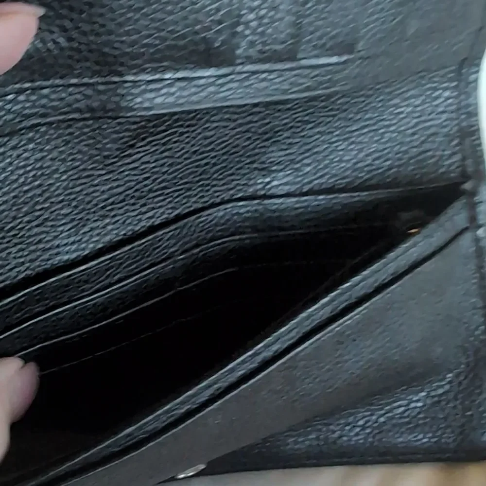 Brighton Talana Large Slim Wallet Woven Black Leather With Silver Medallion NWOT